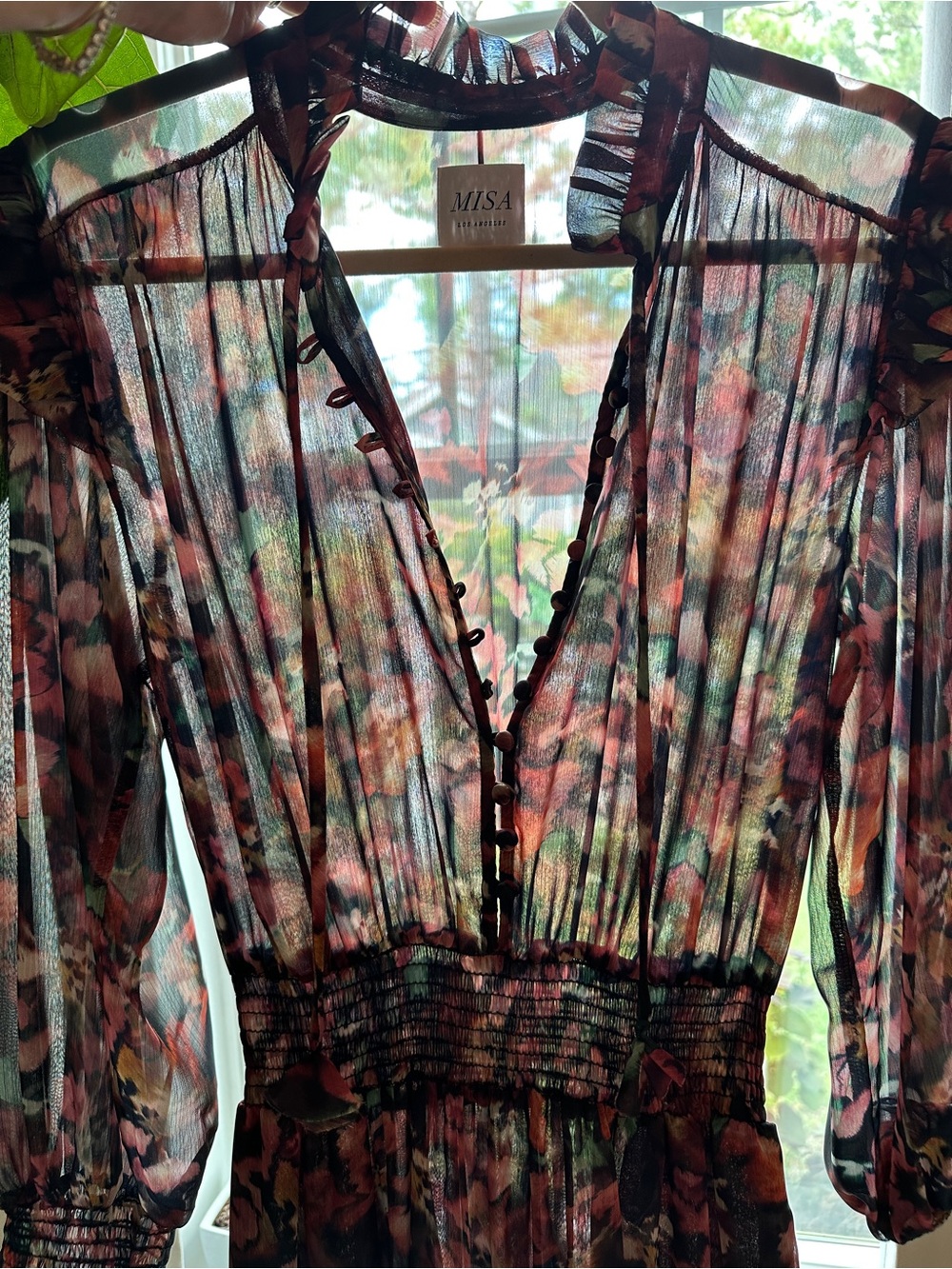 Misa Los Angeles Floral Long-Sleeve Maxi Dress in Multi-Color - Picture 6 of 9